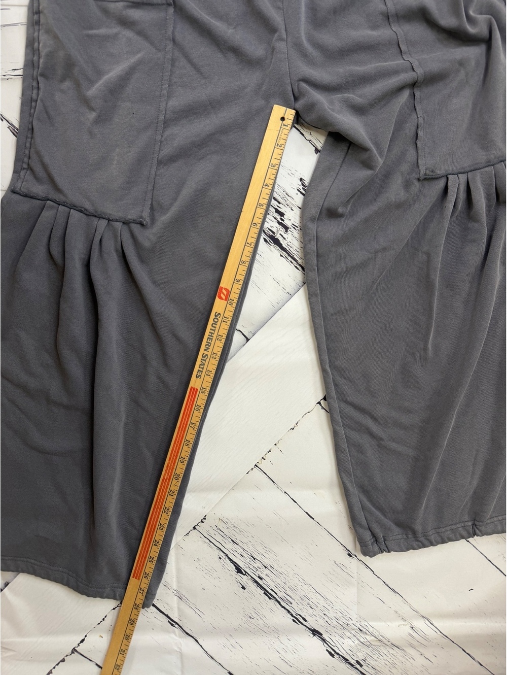 Boho Grunge Fairycore Smoke Gray Mineral Wash Wide Leg Lounge Pants Women Medium - Picture 4 of 7